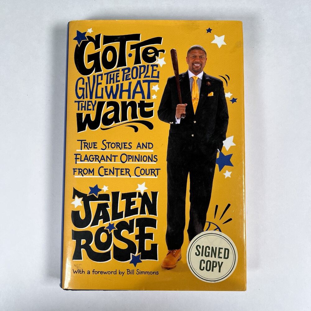 Jalen Rose Signed Got To Give The People What They Want 1st Edition Book HC DJ